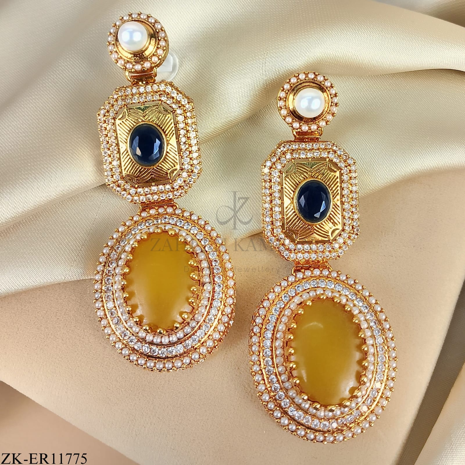 YELLOW JADE EARRINGS
