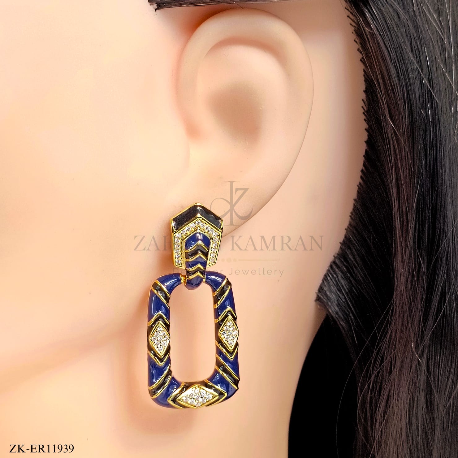 BLUE MEENAKARI EARRINGS