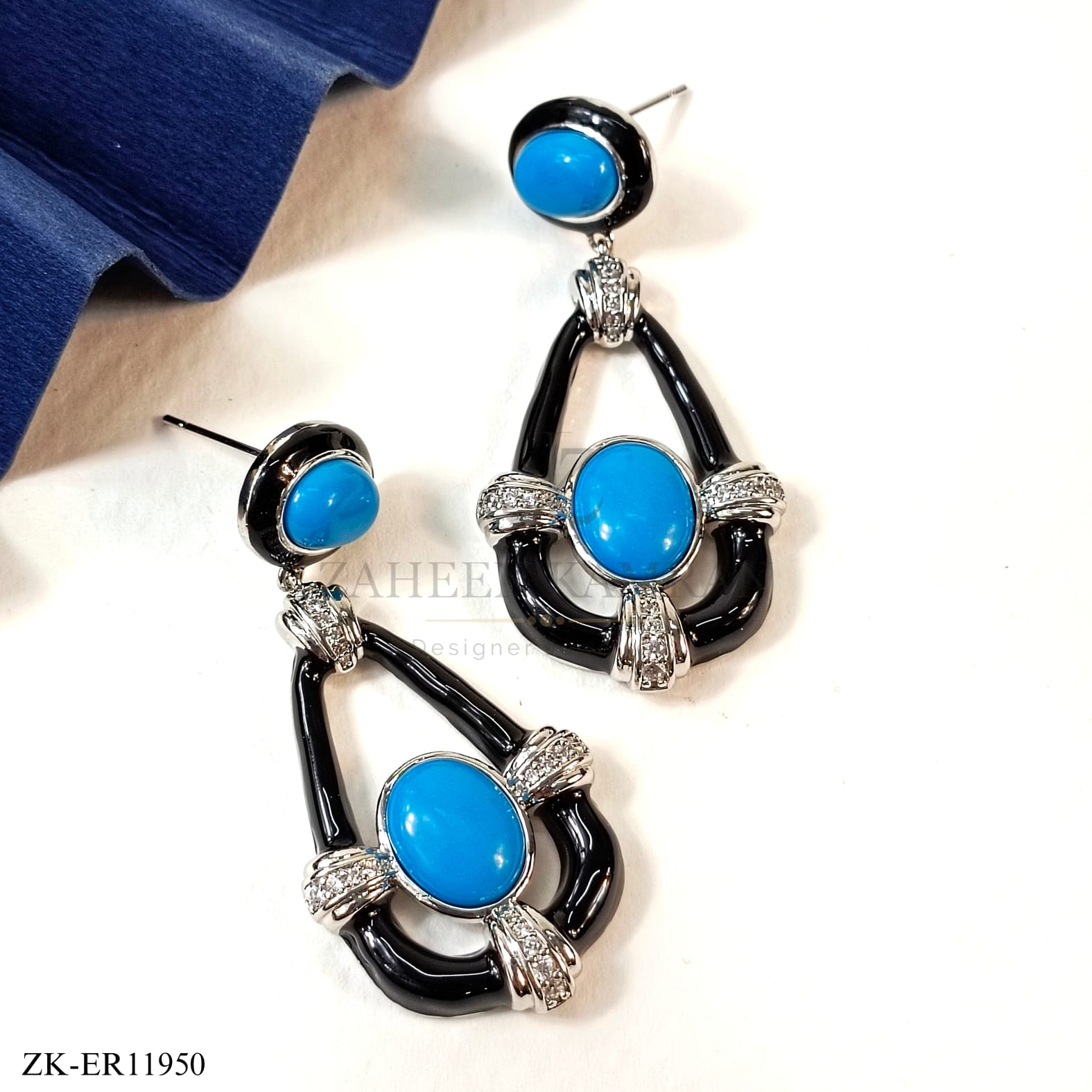 FEROZA SILVER EARRINGS