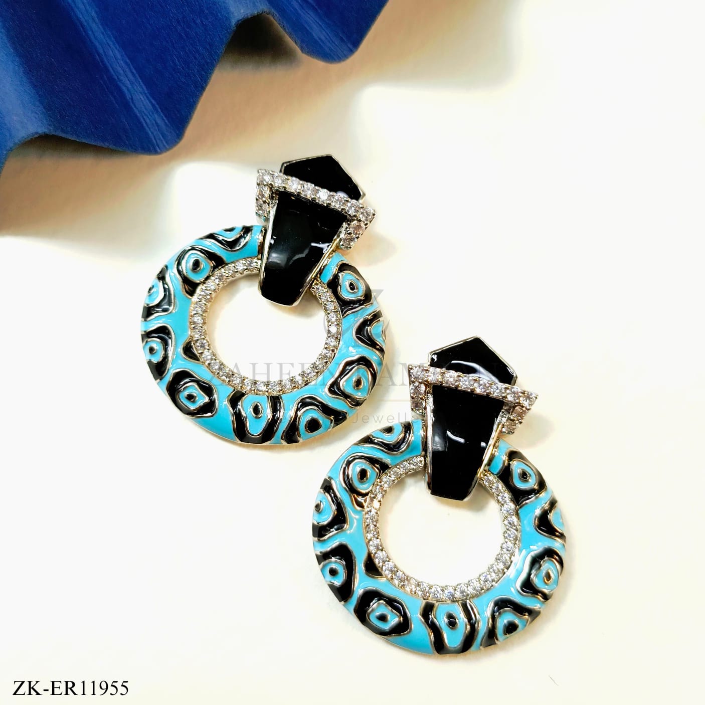 MEENAKARI SILVER EARRINGS