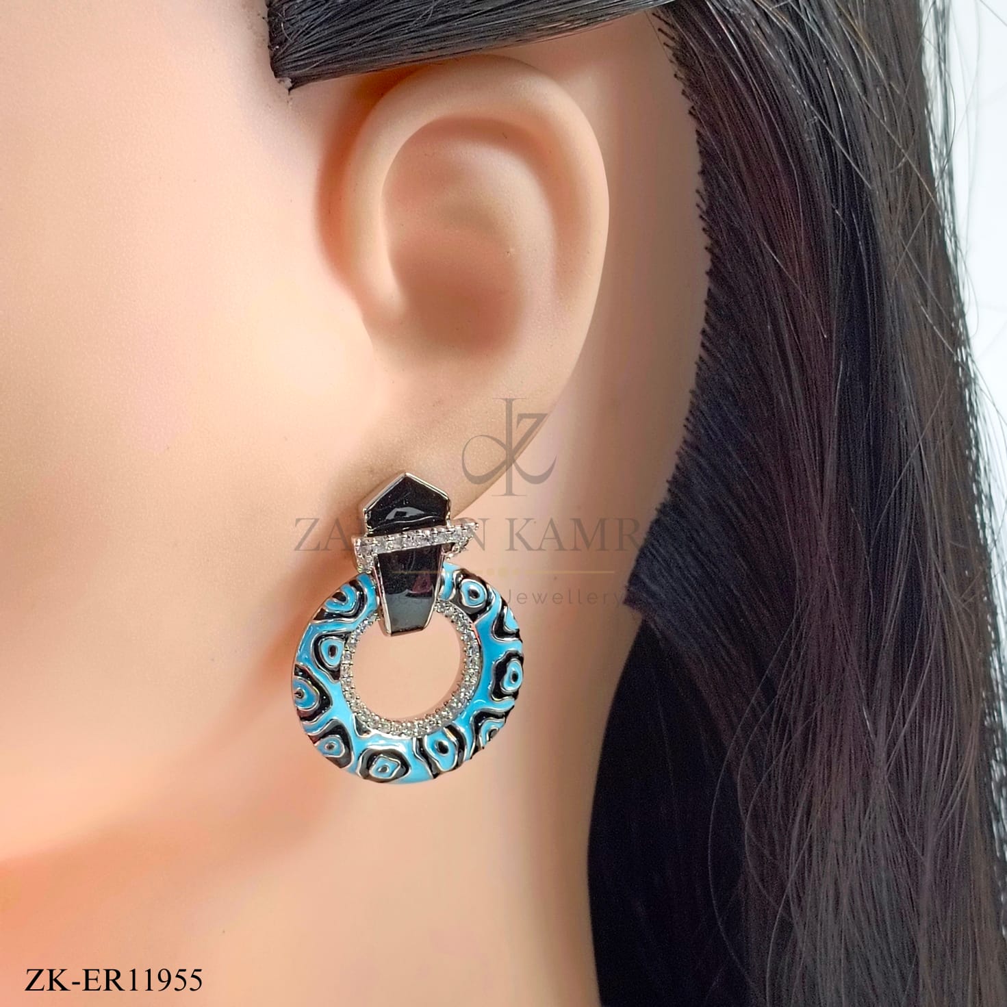 MEENAKARI SILVER EARRINGS