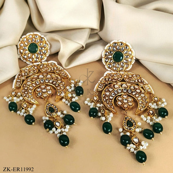 EMERALD KUNDAN EARRINGS
