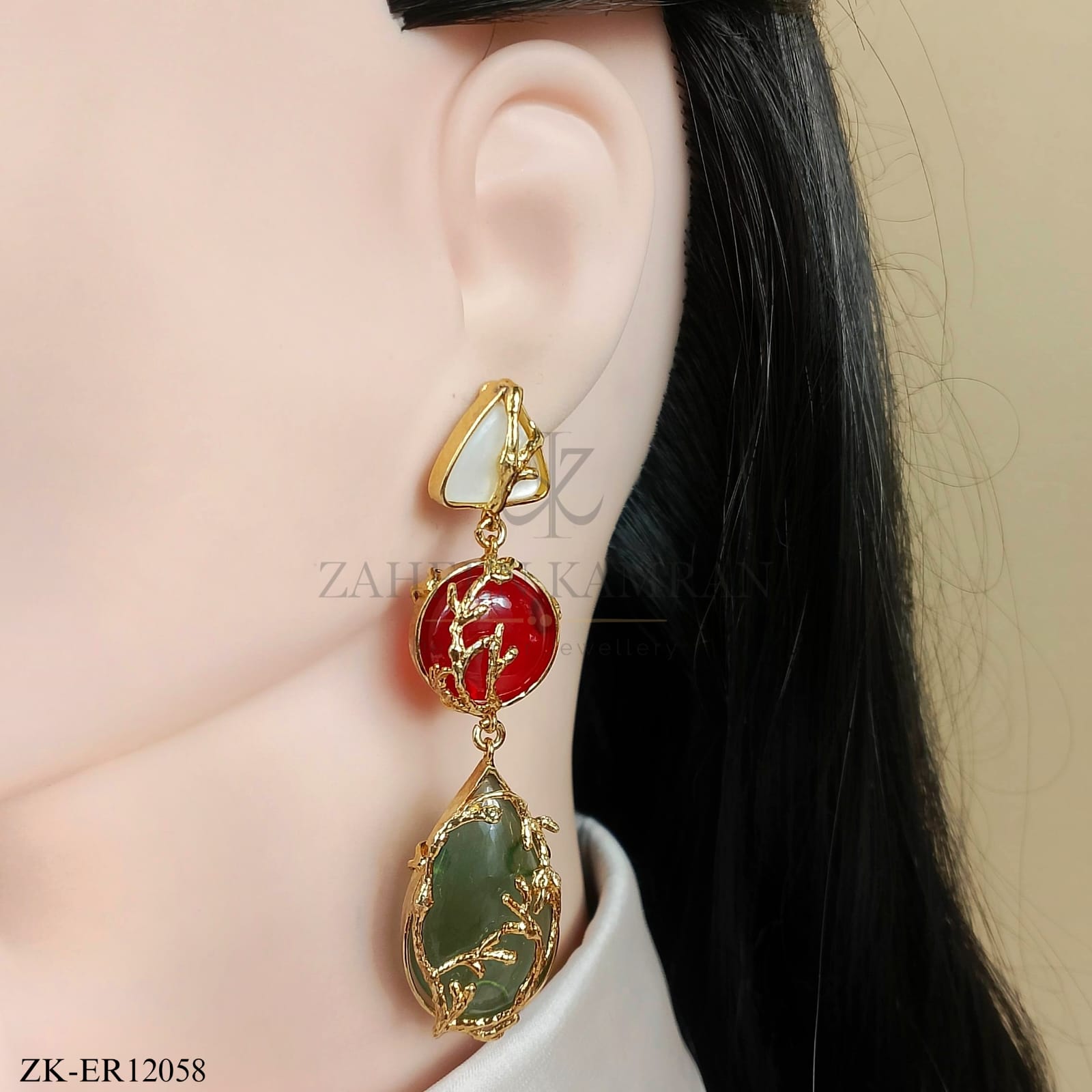 RUBY EMERALD EARRINGS