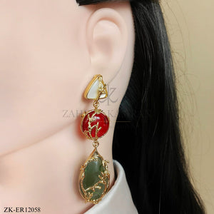 RUBY EMERALD EARRINGS