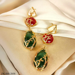 RUBY EMERALD EARRINGS