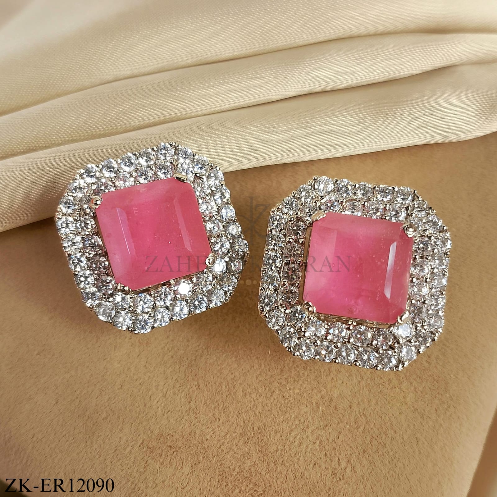PINK ZIRCONIA EARRINGS