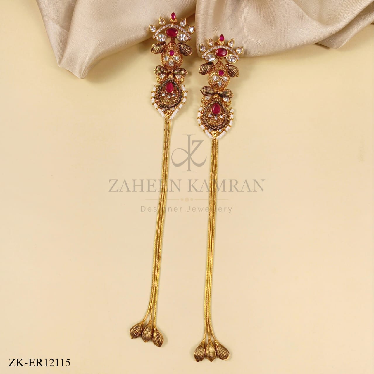 RUBY CHAIN EARRINGS