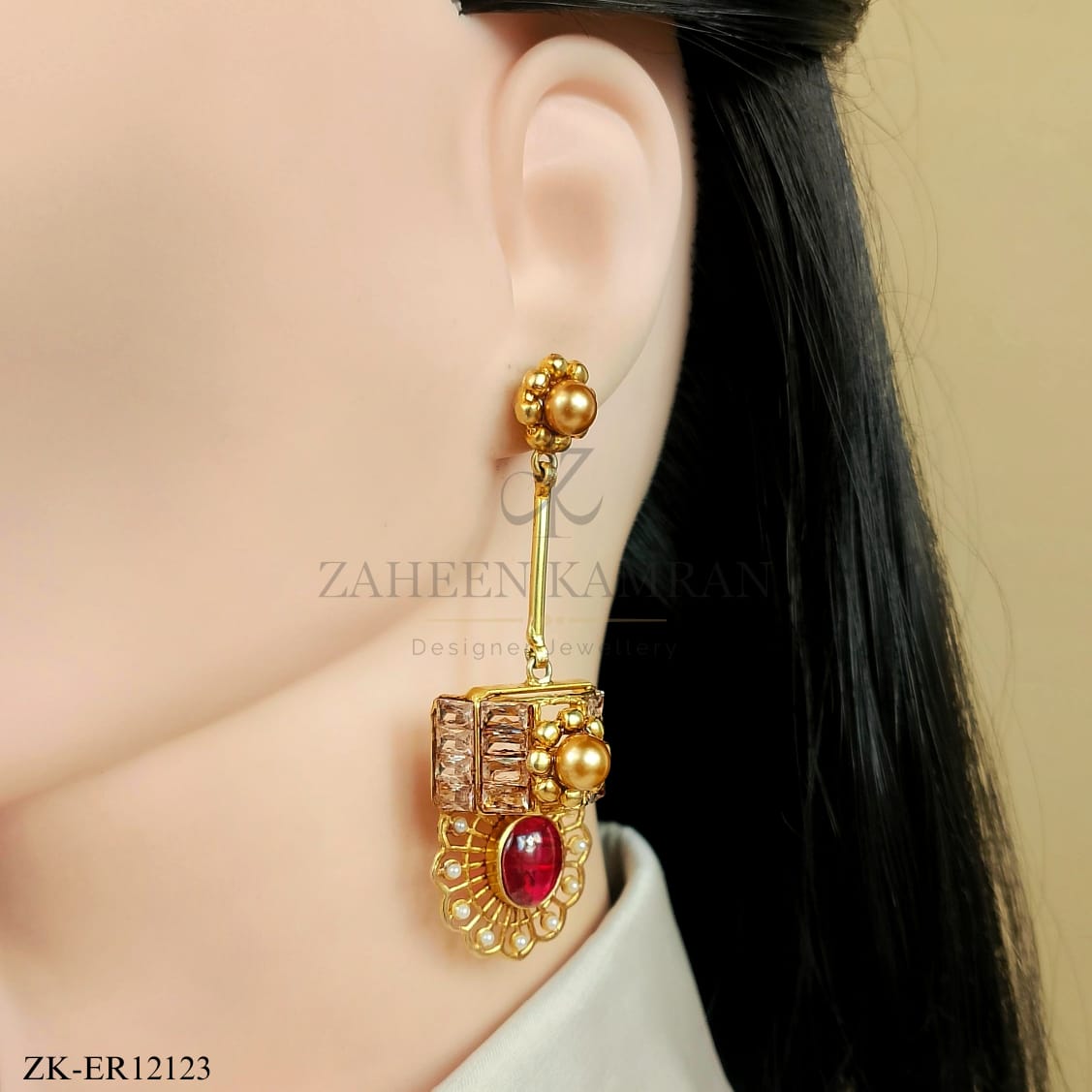 RUBY HANGING EARRINGS