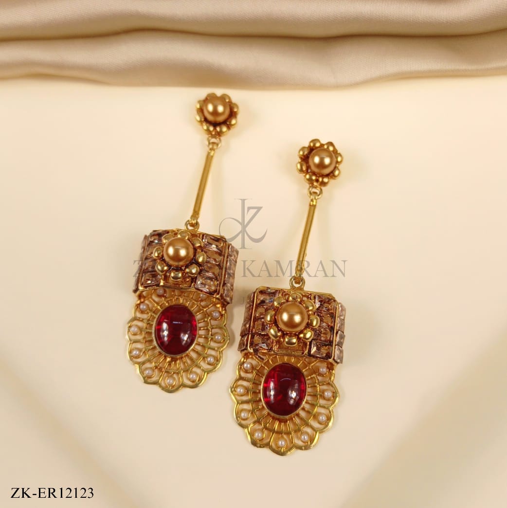 RUBY HANGING EARRINGS