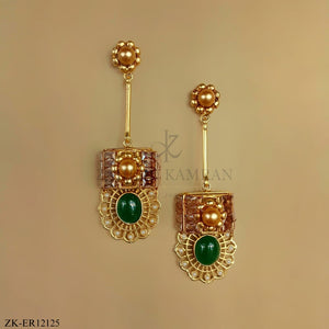 EMERALD HANGING EARRINGS