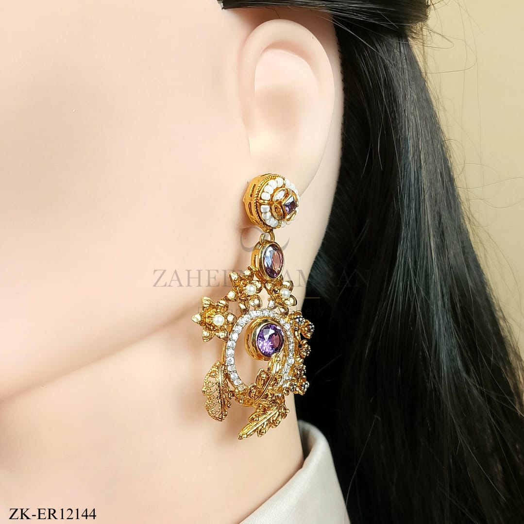 AMETHYST FLORA EARRINGS