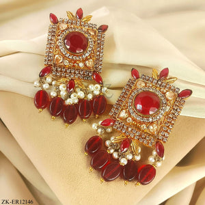 RUBY LEAFLET EARRINGS
