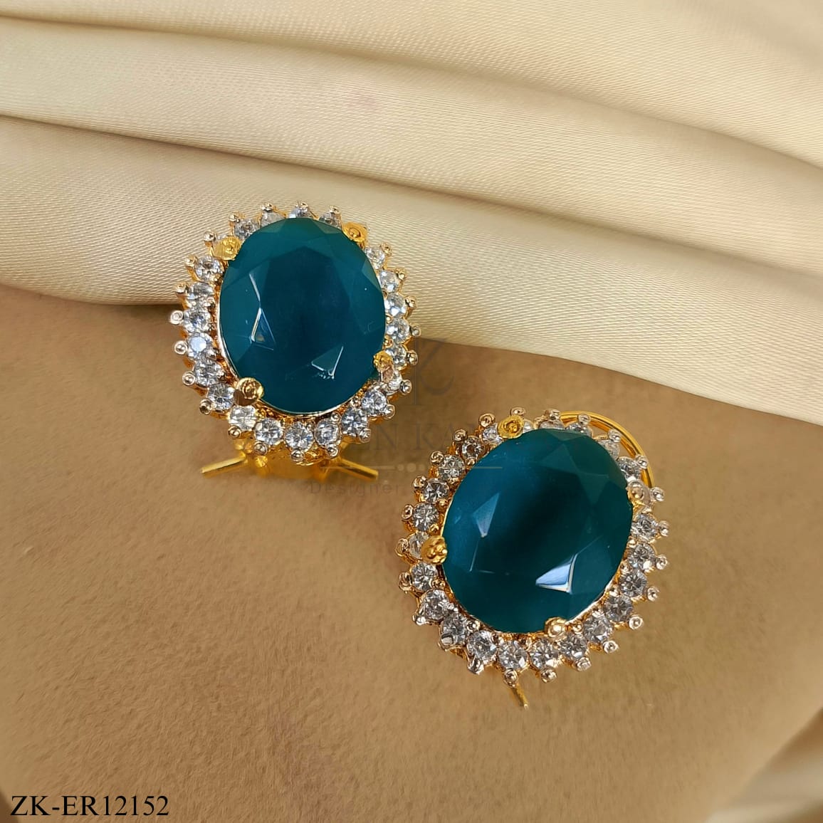 TEAL STONE EARRINGS