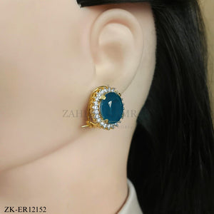 TEAL STONE EARRINGS