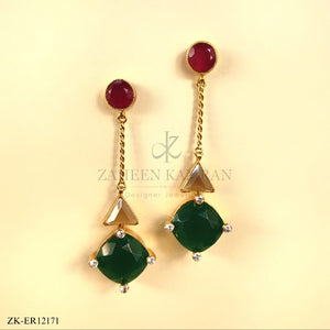 RUBY EMERALD EARRINGS