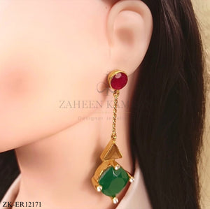 RUBY EMERALD EARRINGS