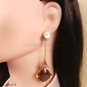 COFFEE STONE EARRINGS