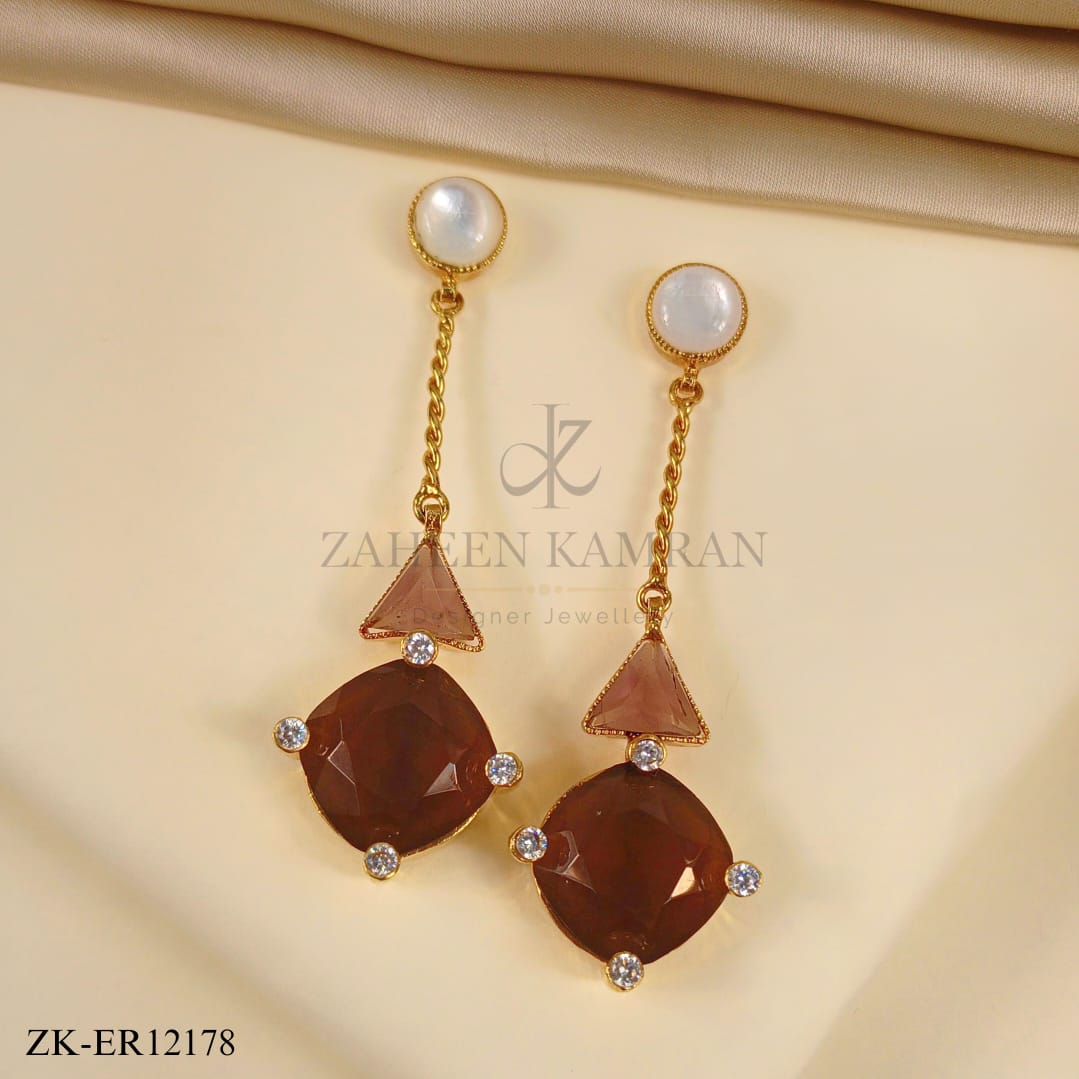 COFFEE STONE EARRINGS