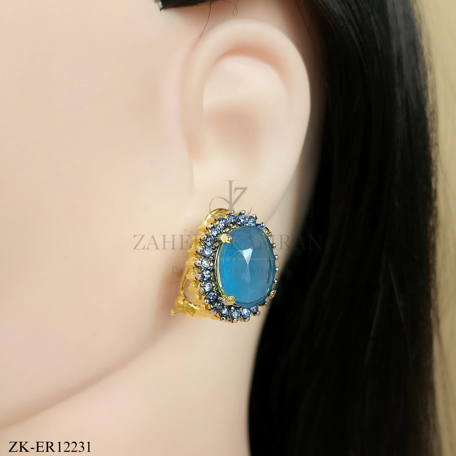 TEAL STONES EARRINGS