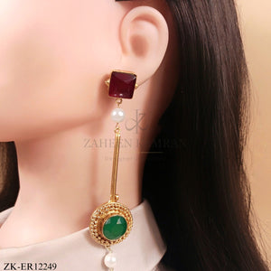 RUBY EMERALD EARRINGS