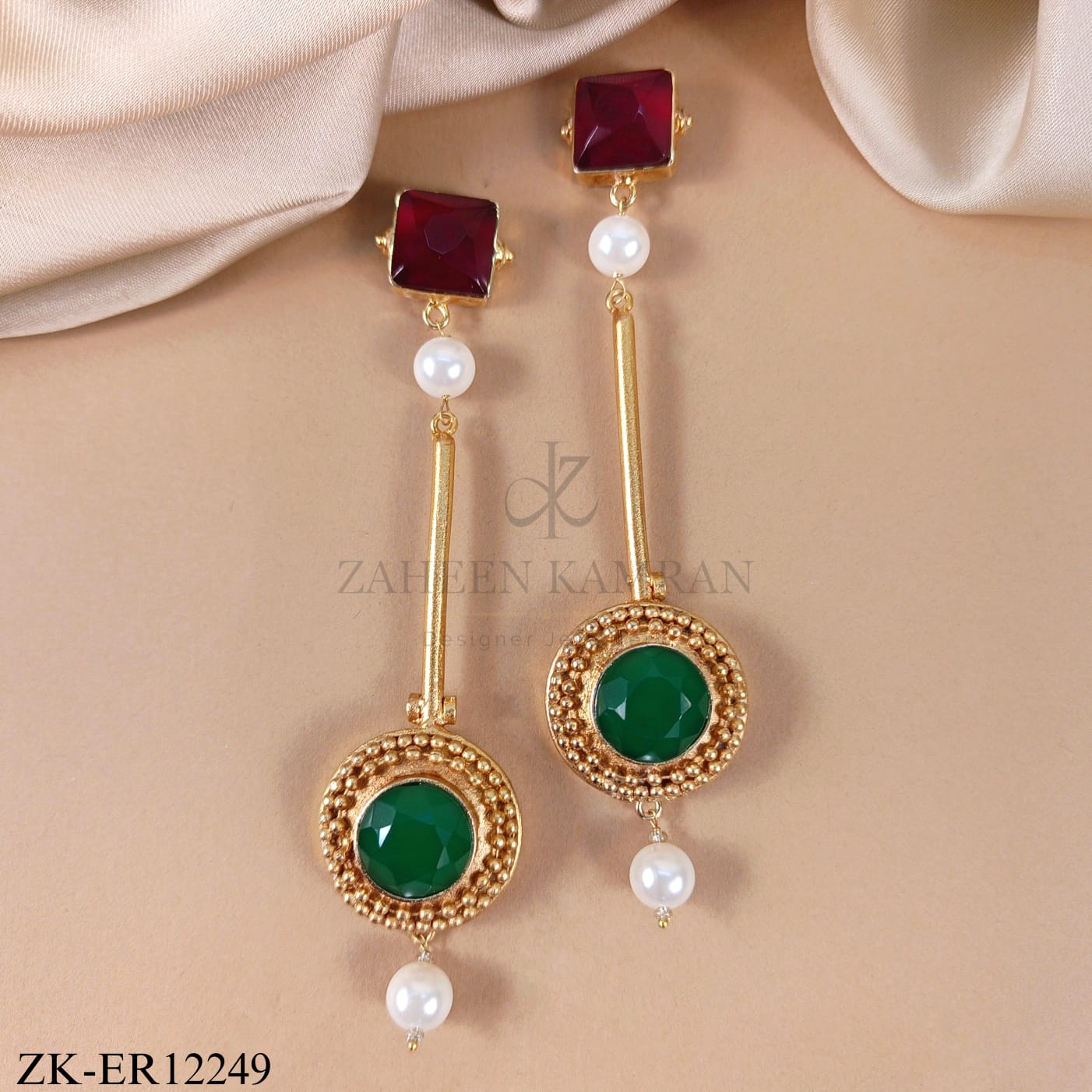 RUBY EMERALD EARRINGS