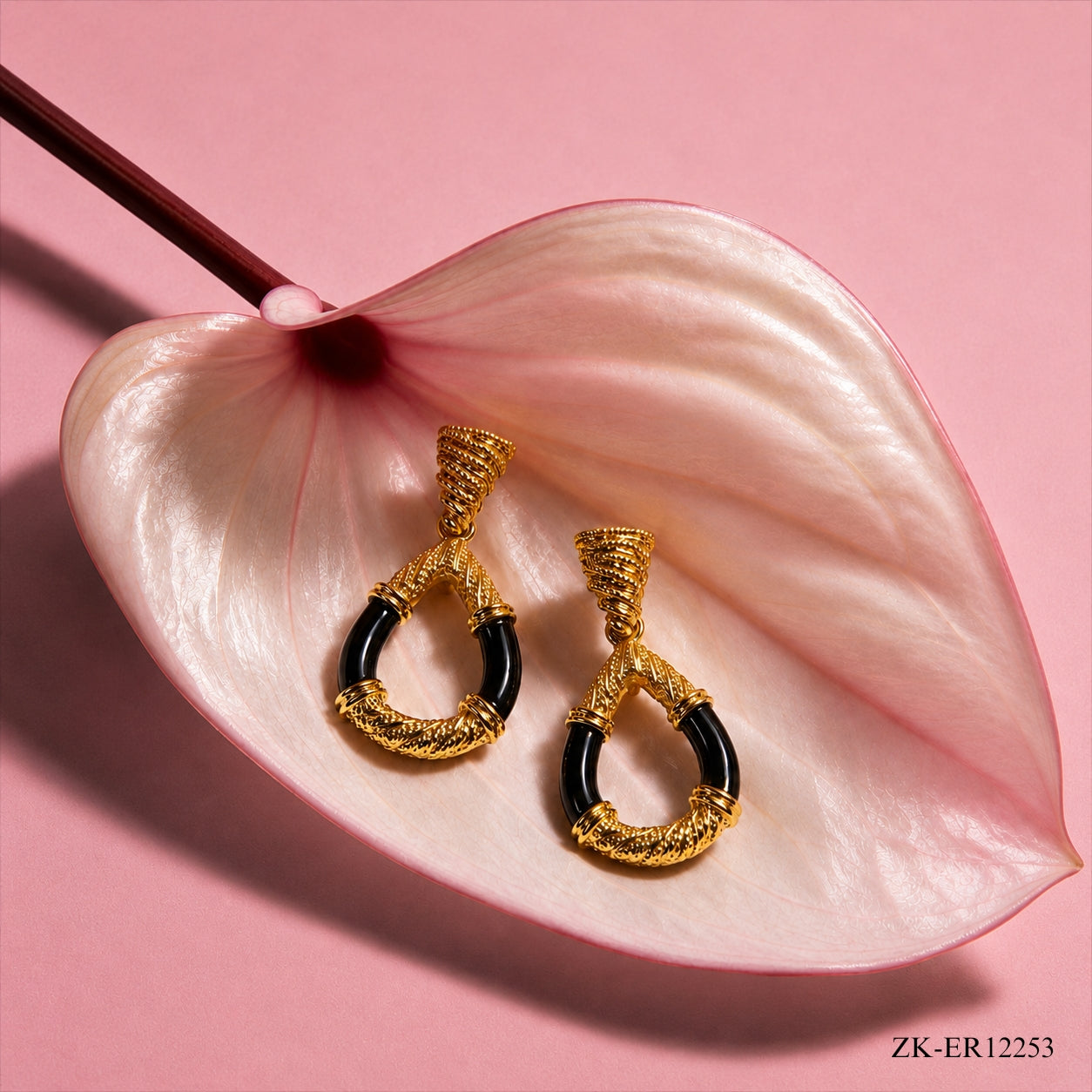 BLACK ENAMEL EARRINGS