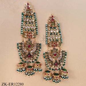 EMERALD KUNDAN EARRINGS
