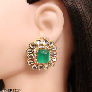 EMERALD KUNDAN EARRINGS
