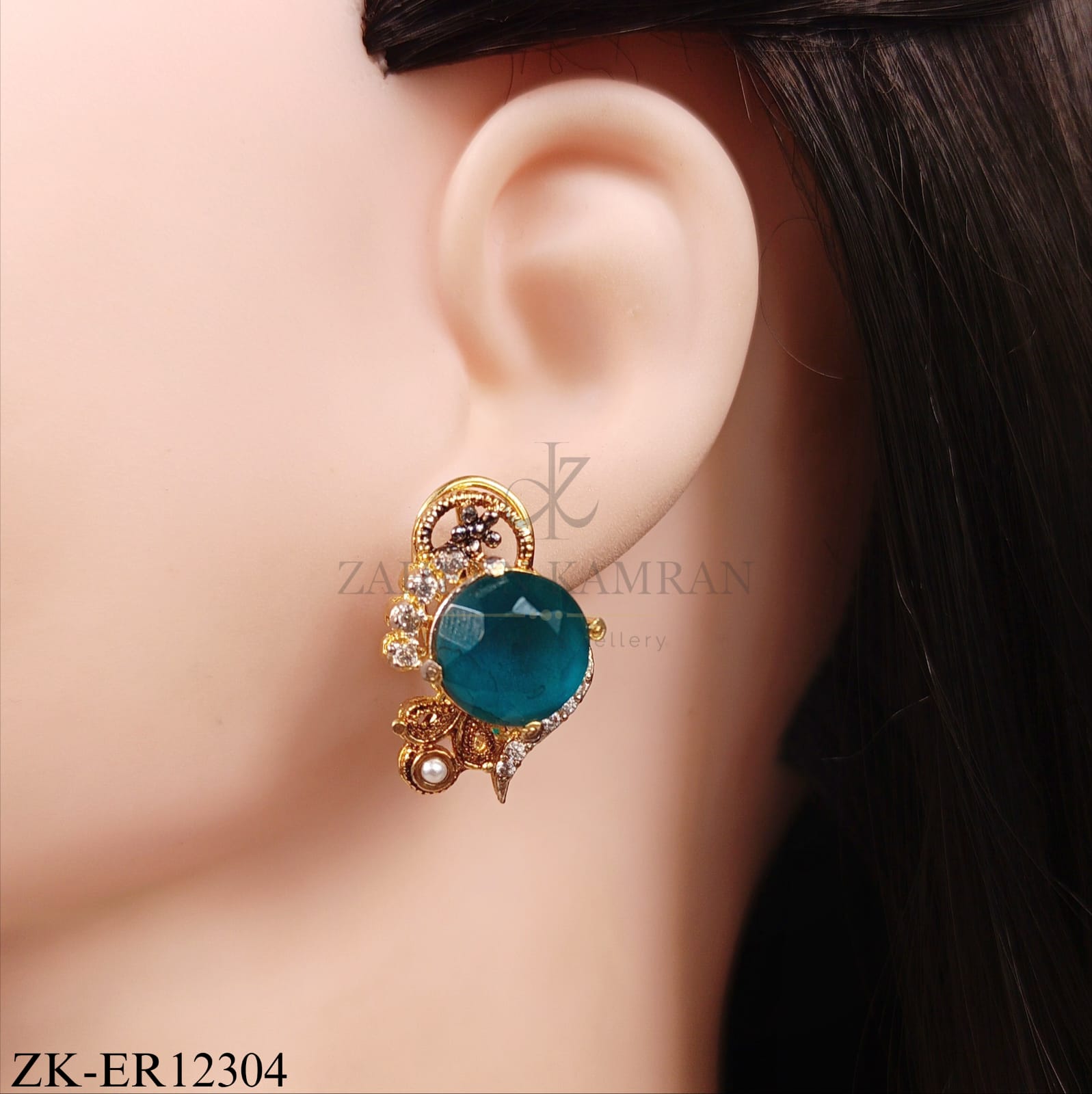 TEAL STONES EARRINGS