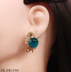 TEAL STONES EARRINGS