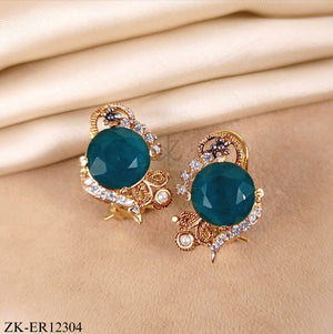 TEAL STONES EARRINGS