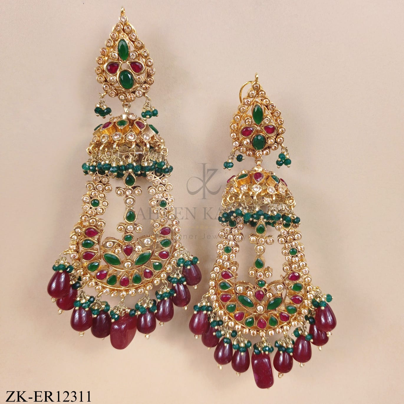 RUBY EMERALD EARRINGS
