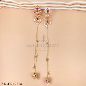PINK CHAIN EARRINGS