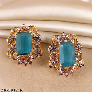 TEAL STONE EARRINGS
