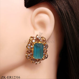 TEAL STONE EARRINGS