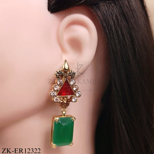 RUBY EMERALD EARRINGS