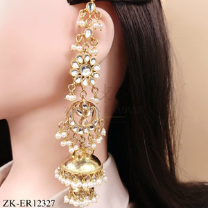 THREE-TIER KUNDAN EARRINGS