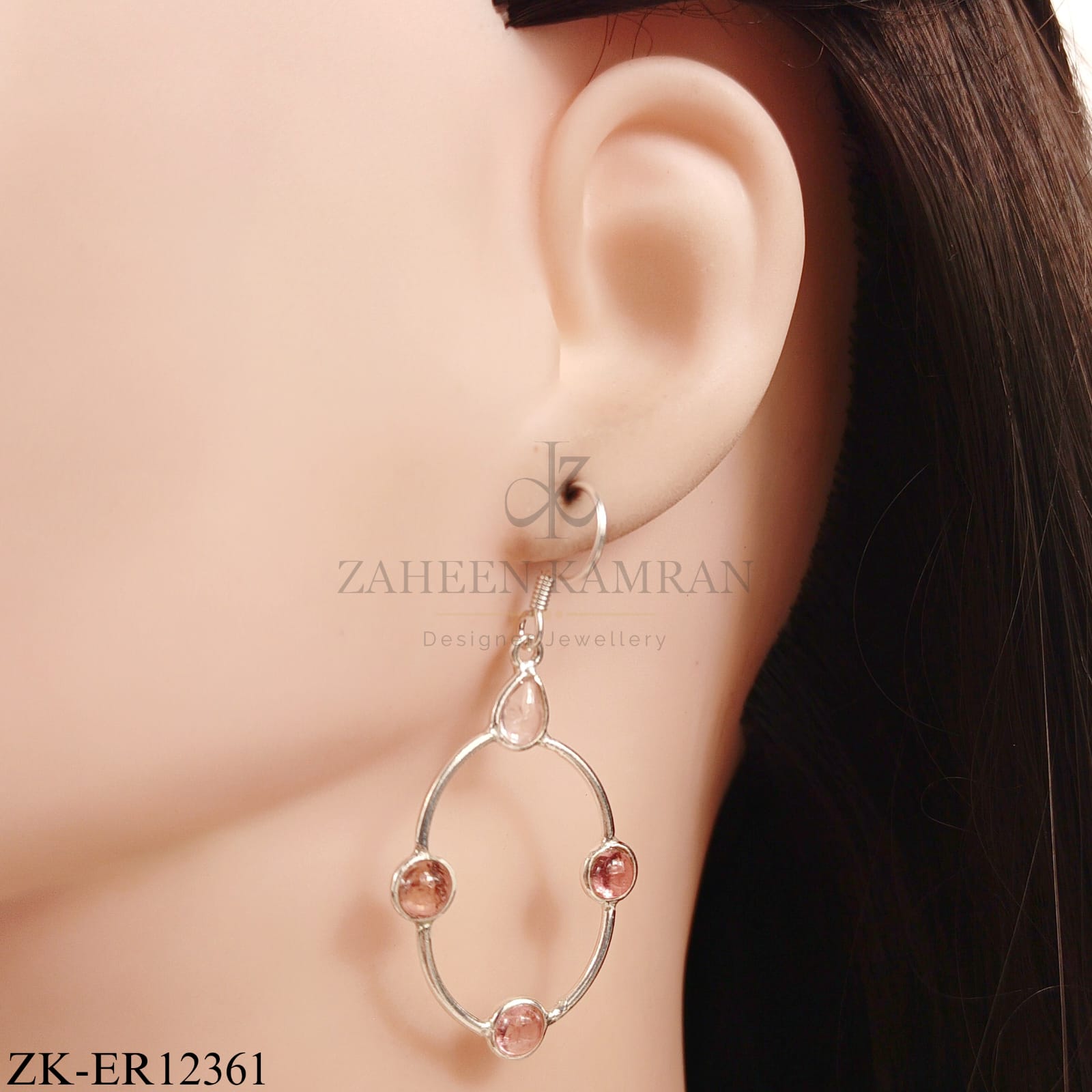 925 RUBY HOOPS EARRINGS