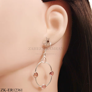 925 RUBY HOOPS EARRINGS