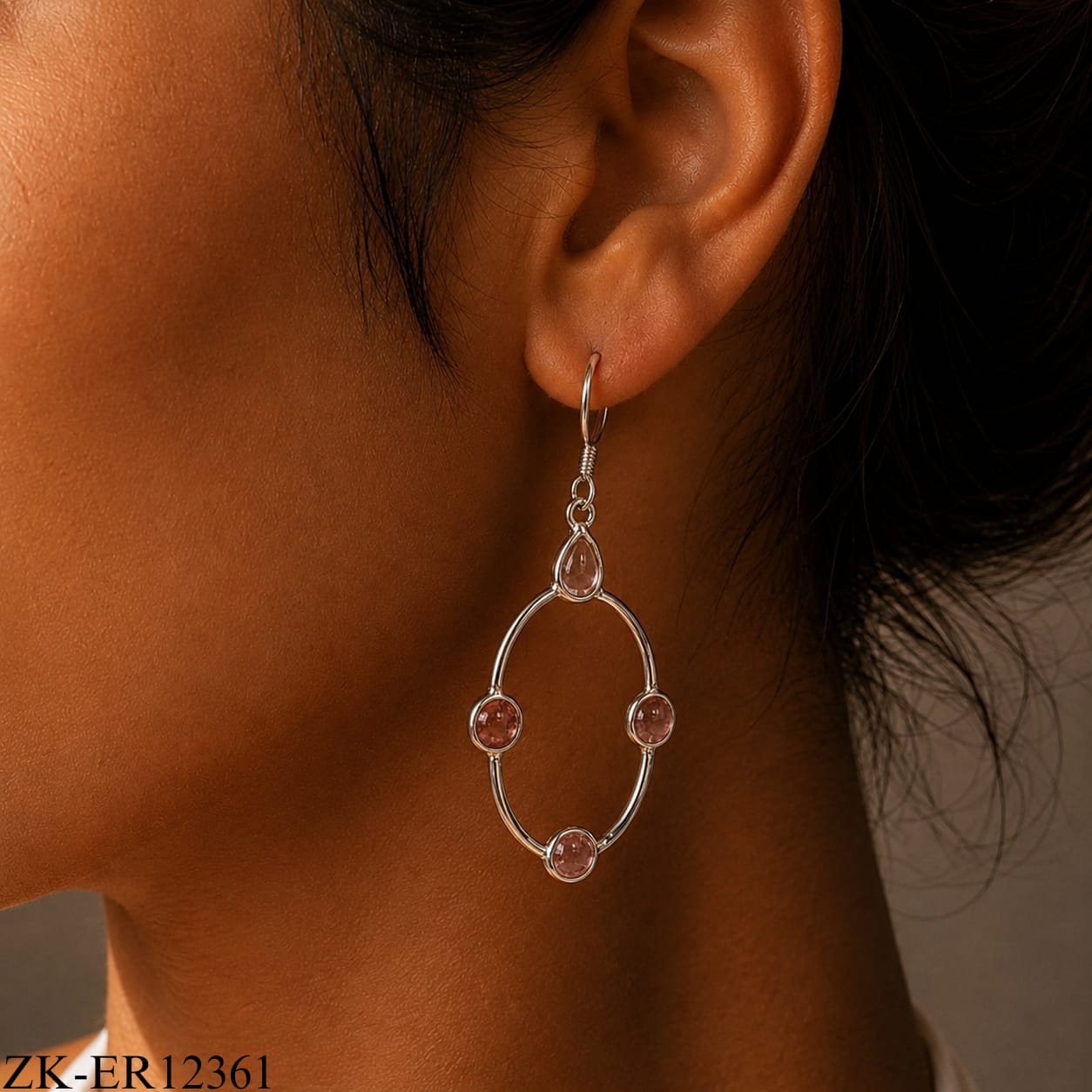 925 RUBY HOOPS EARRINGS