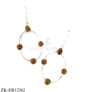 925 AMBER HOOPS EARRINGS