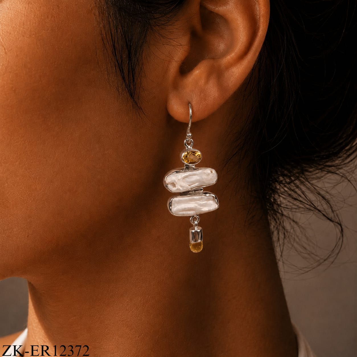 925 WHITE OPALS EARRINGS