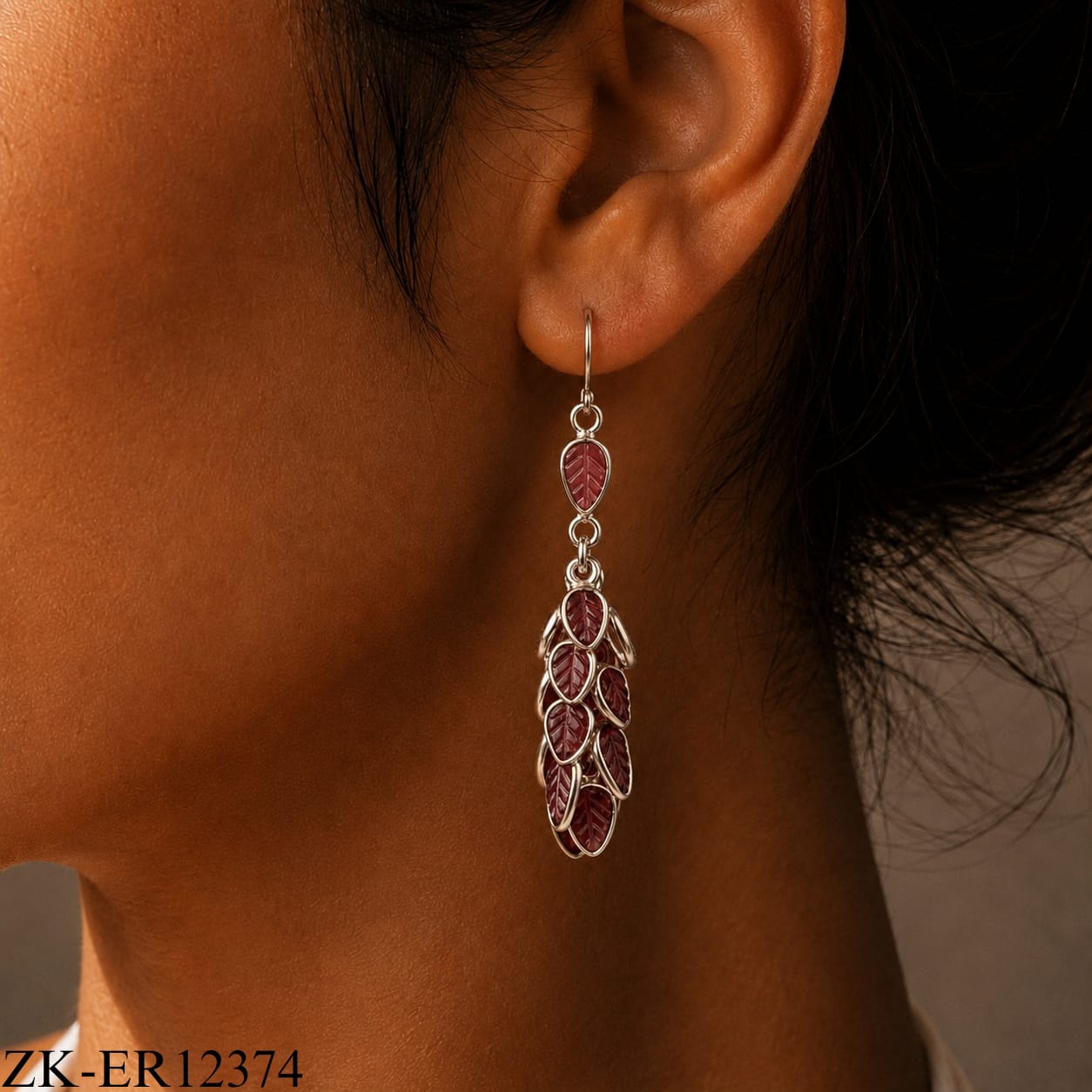 925 LEAF CLUSTER EARRINGS