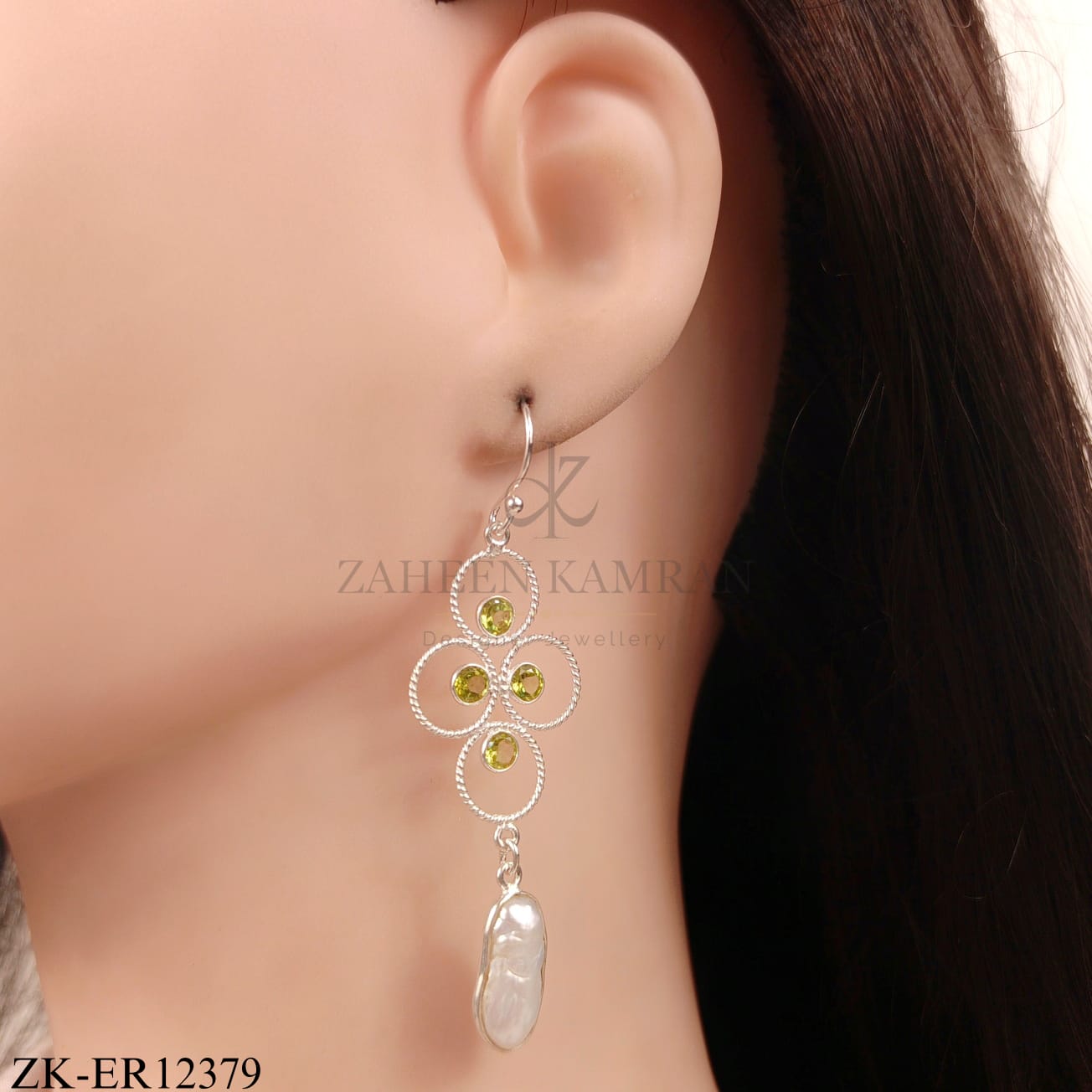 925 CIRCULAR MOTIF EARRINGS