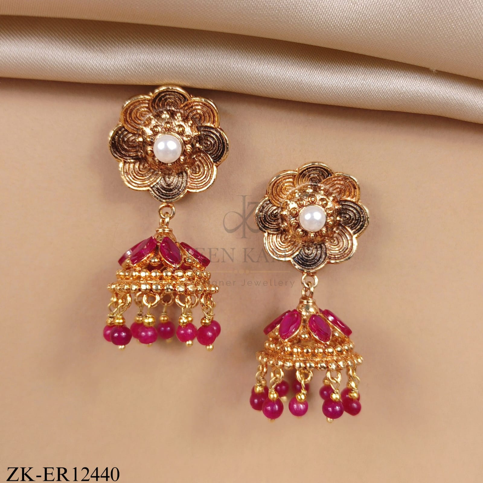 FLORENCE EARRINGS WITH PINK ZIRCONIA
