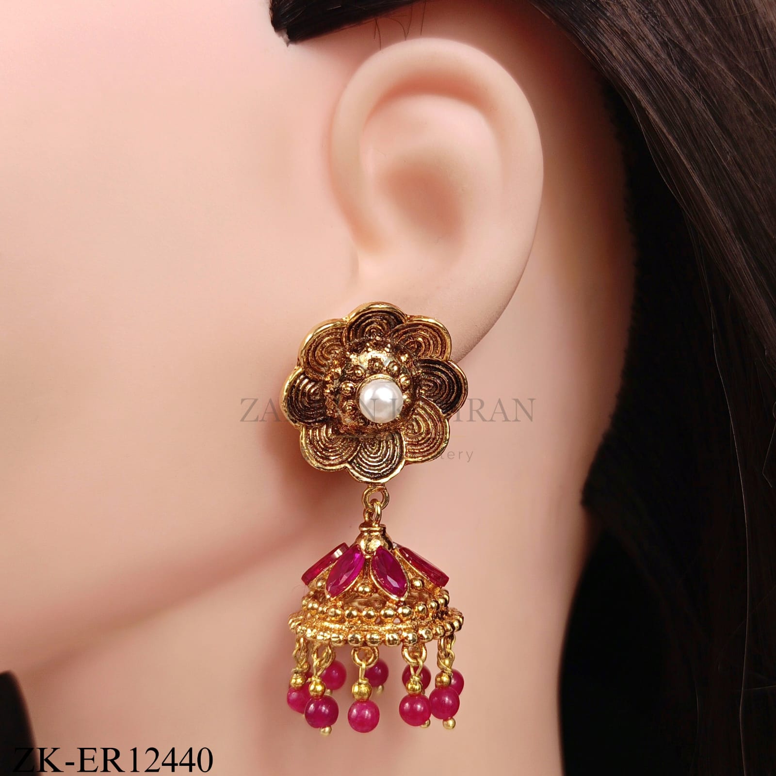 FLORENCE EARRINGS WITH PINK ZIRCONIA