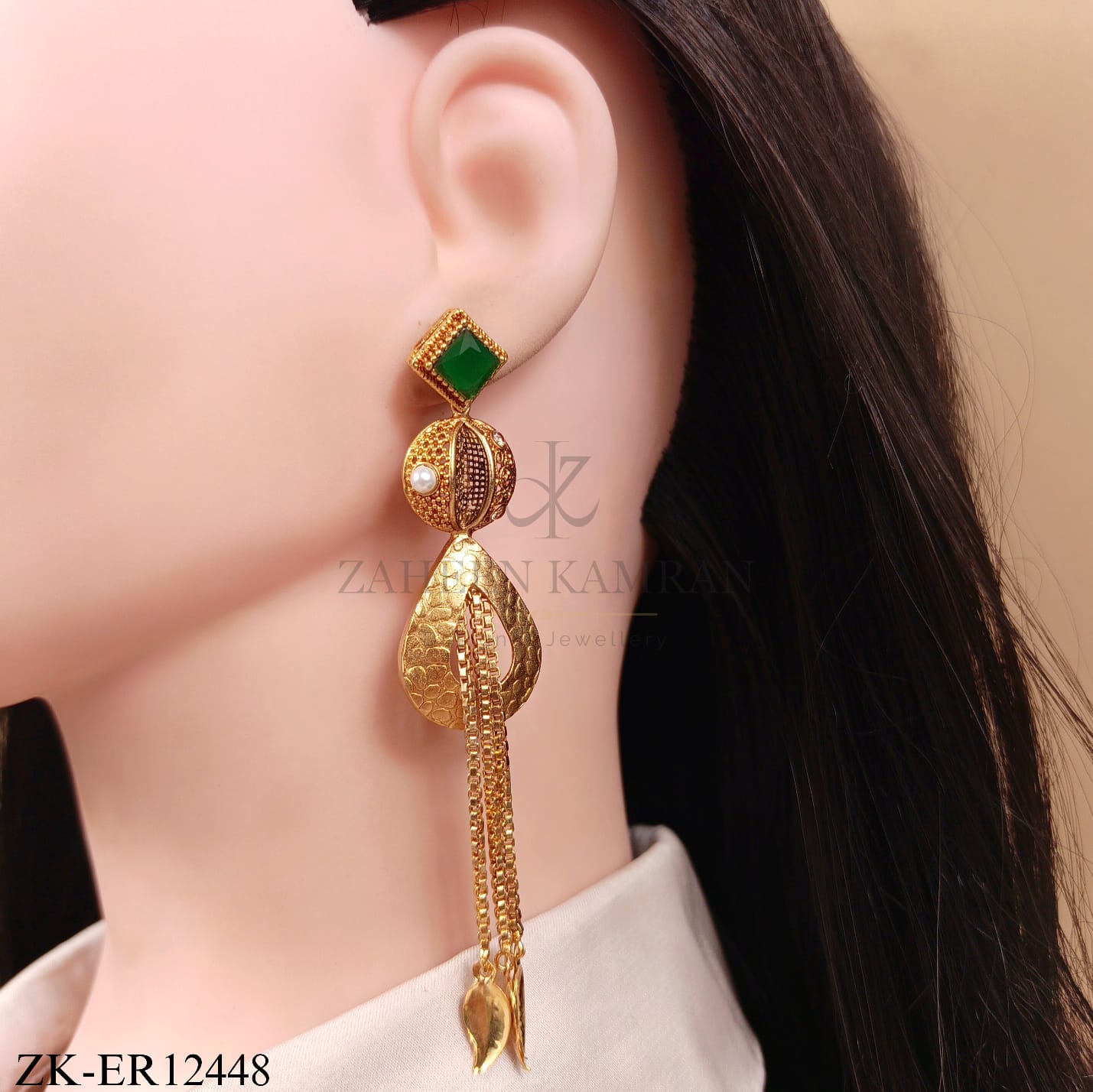 LEAF CHAIN EARRINGS