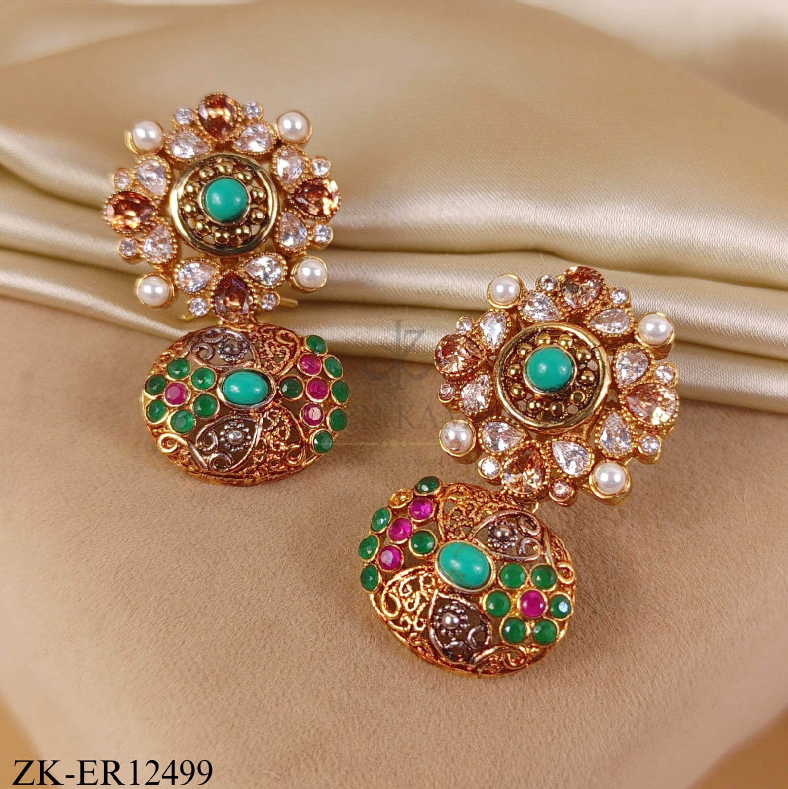 FLORAL FILIGREE DROP EARRINGS