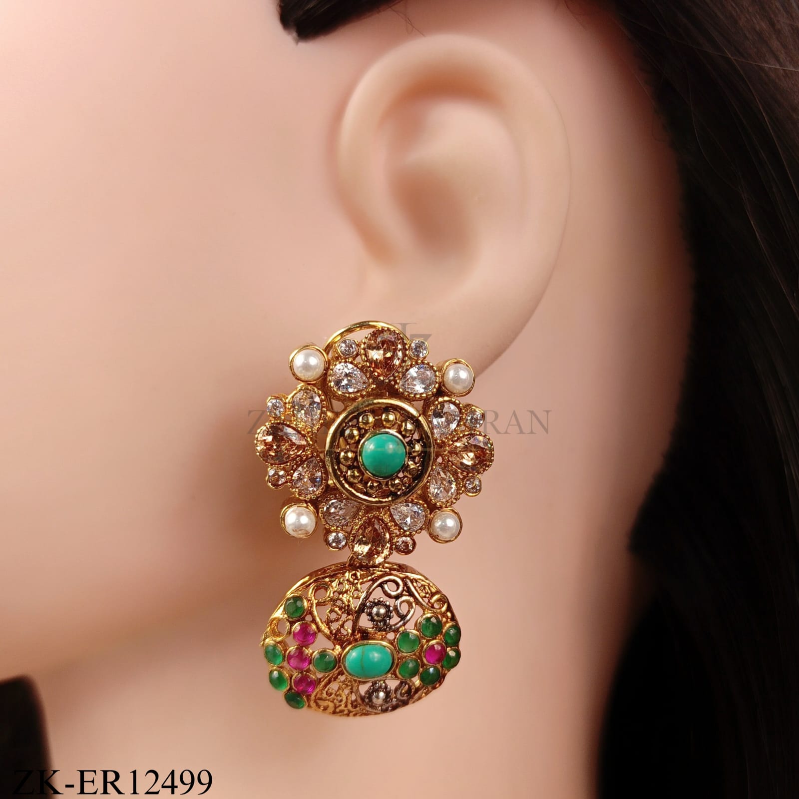 FLORAL FILIGREE DROP EARRINGS