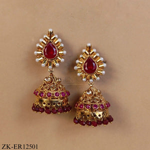 RUBY TEARDROP BELL EARRINGS